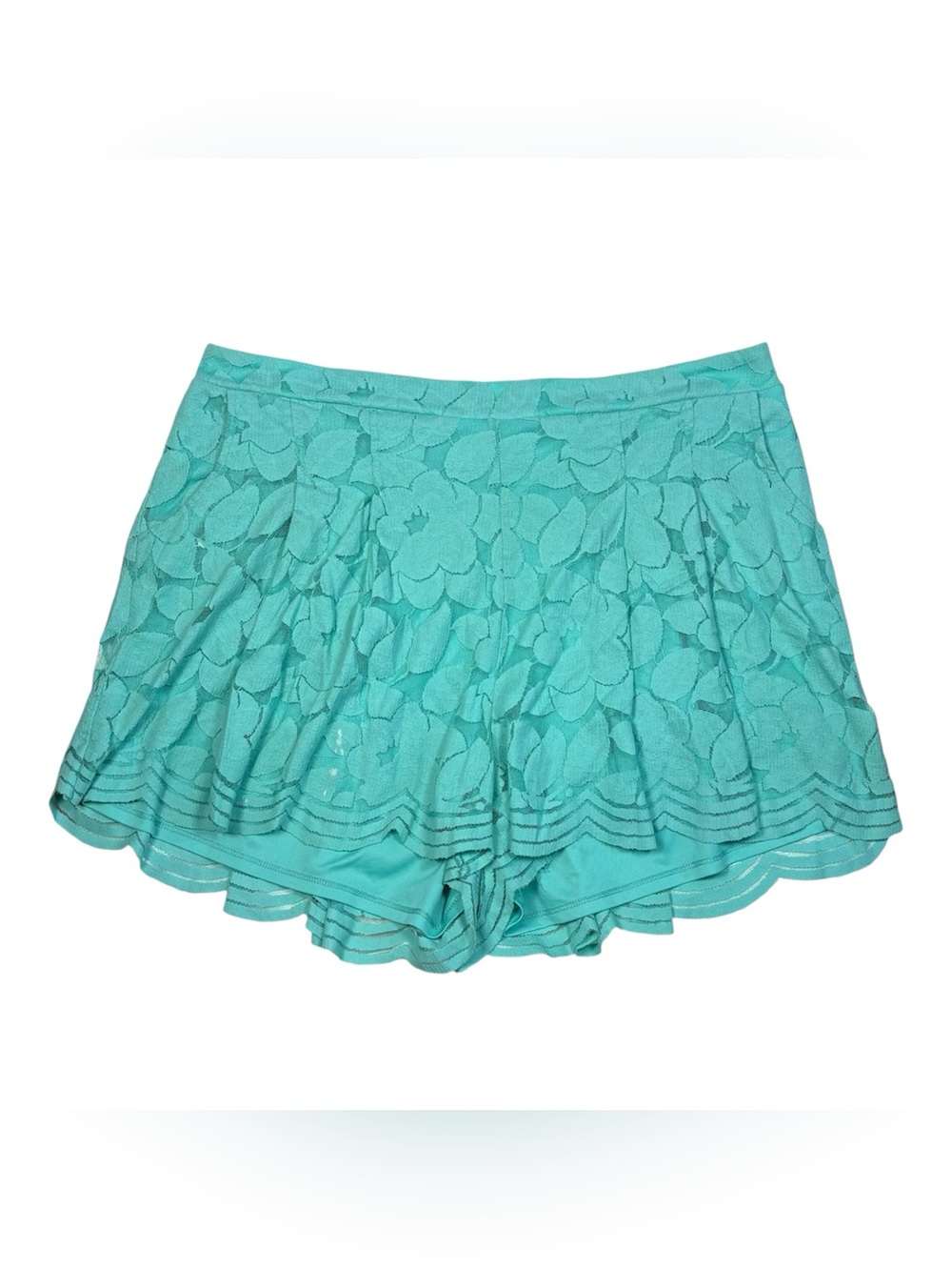 Torrid Aqua Floral Lace Skort